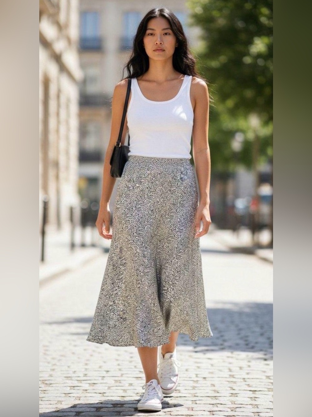Sienna Sky Womens Animal Print Midi Skirt Black White XS Polyester Flowy
A-Line